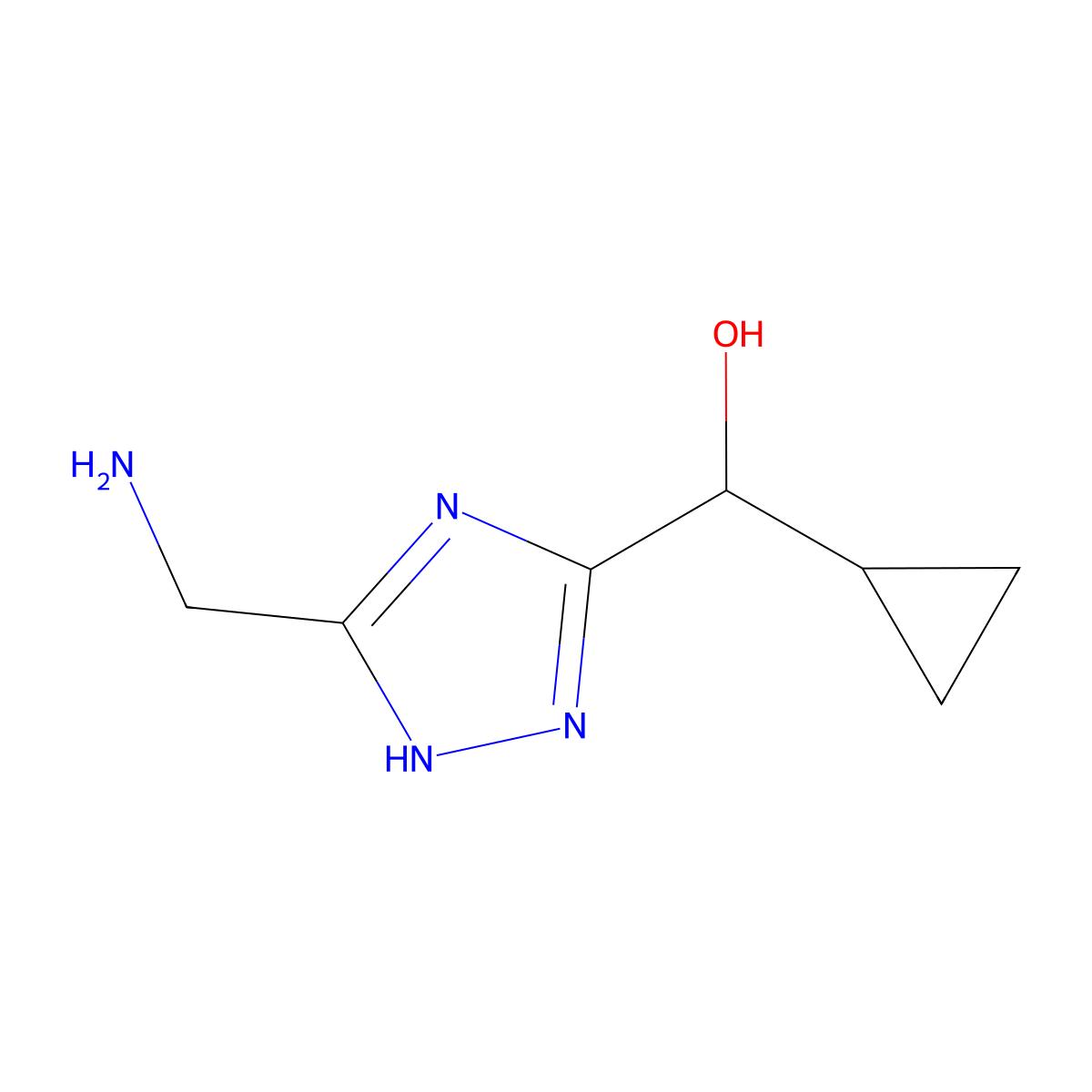 [5-(aminomethyl)-1H-1,2,4-triazol-3-yl](cyclopropyl)methanol molecular structure, CAS 2287310-63-6