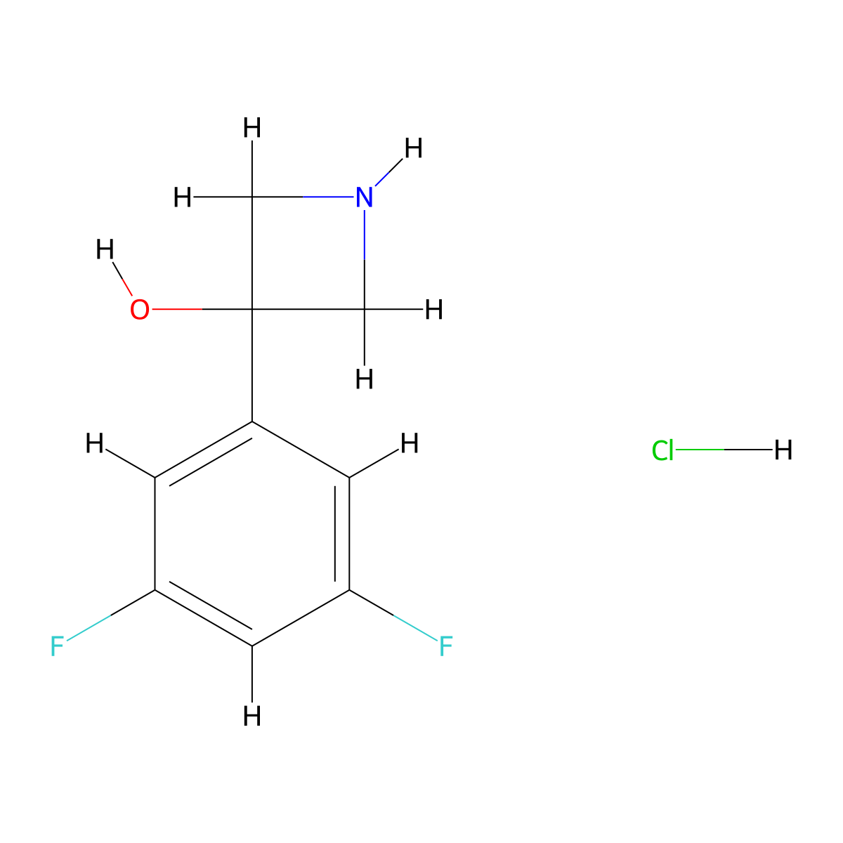 3-(3,5-Difluorophenyl)azetidin-3-ol hydrochloride molecular structure, CAS 2287310-74-9