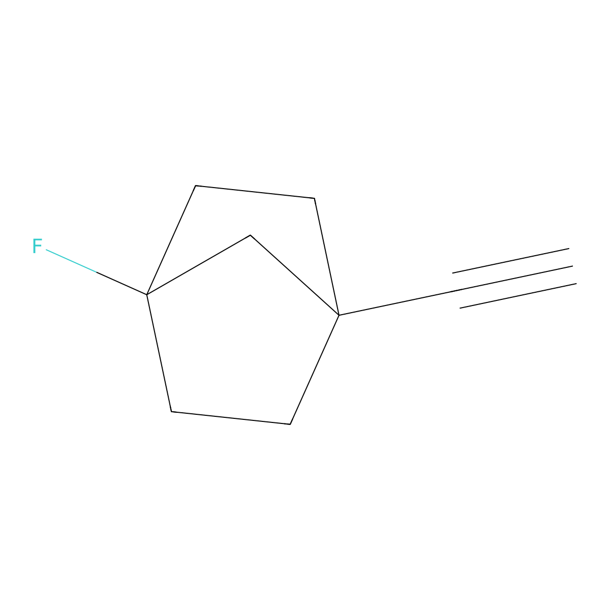 1-Ethynyl-4-fluorobicyclo[2.2.1]heptane molecular structure, CAS 2287310-81-8