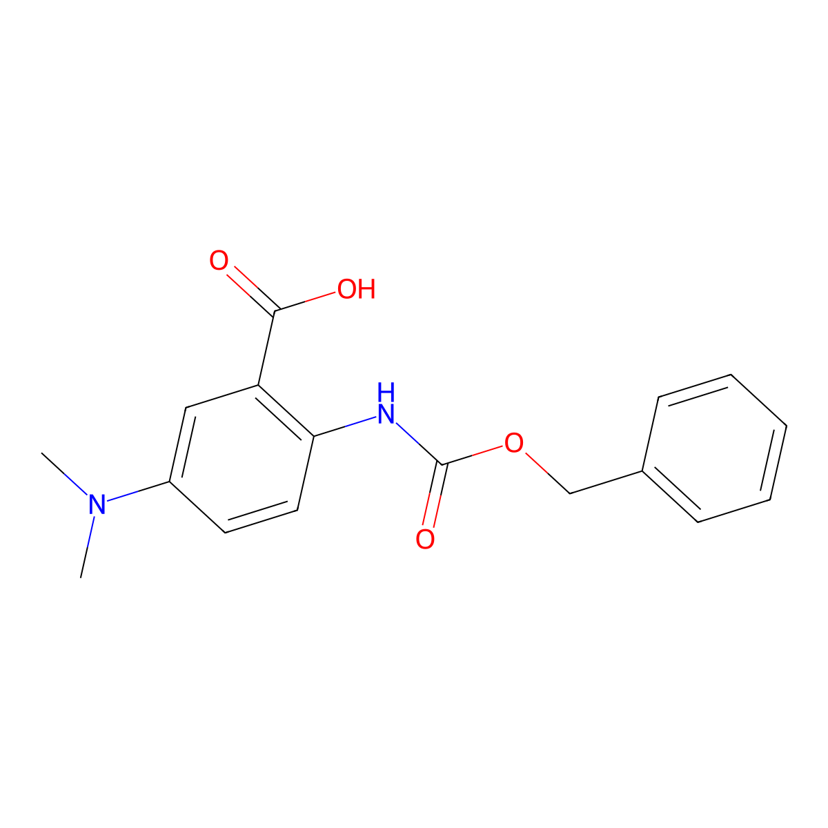2-{[(Benzyloxy)carbonyl]amino}-5-(dimethylamino)benzoic acid molecular structure, CAS 2287310-86-3