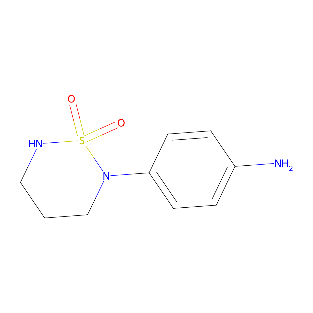 2-(4-Aminophenyl)-1lambda6,2,6-thiadiazinane-1,1-dione molecular structure, CAS 2287310-97-6