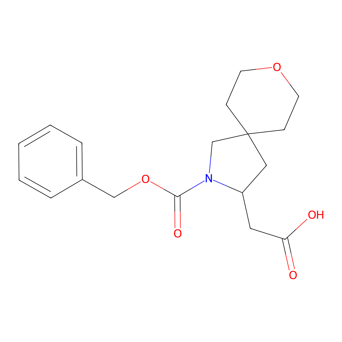 2-{2-[(Benzyloxy)carbonyl]-8-oxa-2-azaspiro[4.5]decan-3-yl}acetic acid molecular structure, CAS 2287311-05-9