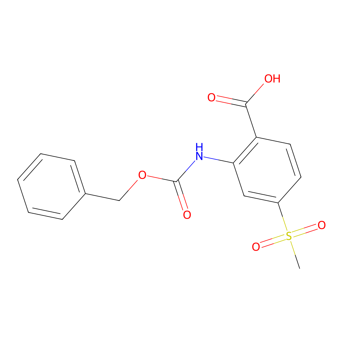 2-{[(Benzyloxy)carbonyl]amino}-4-methanesulfonylbenzoic acid molecular structure, CAS 2287311-18-4