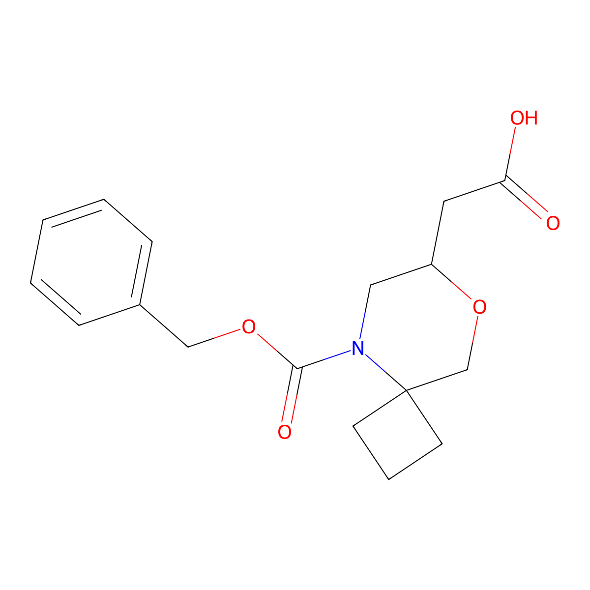 2-{5-[(Benzyloxy)carbonyl]-8-oxa-5-azaspiro[3.5]nonan-7-yl}acetic acid molecular structure, CAS 2287311-24-2