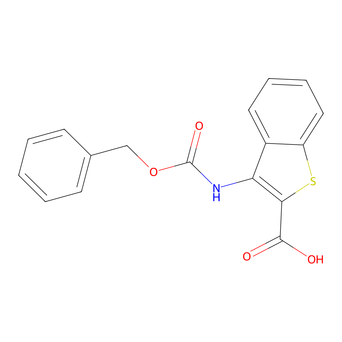 3-{[(Benzyloxy)carbonyl]amino}-1-benzothiophene-2-carboxylic acid molecular structure, CAS 2287311-26-4