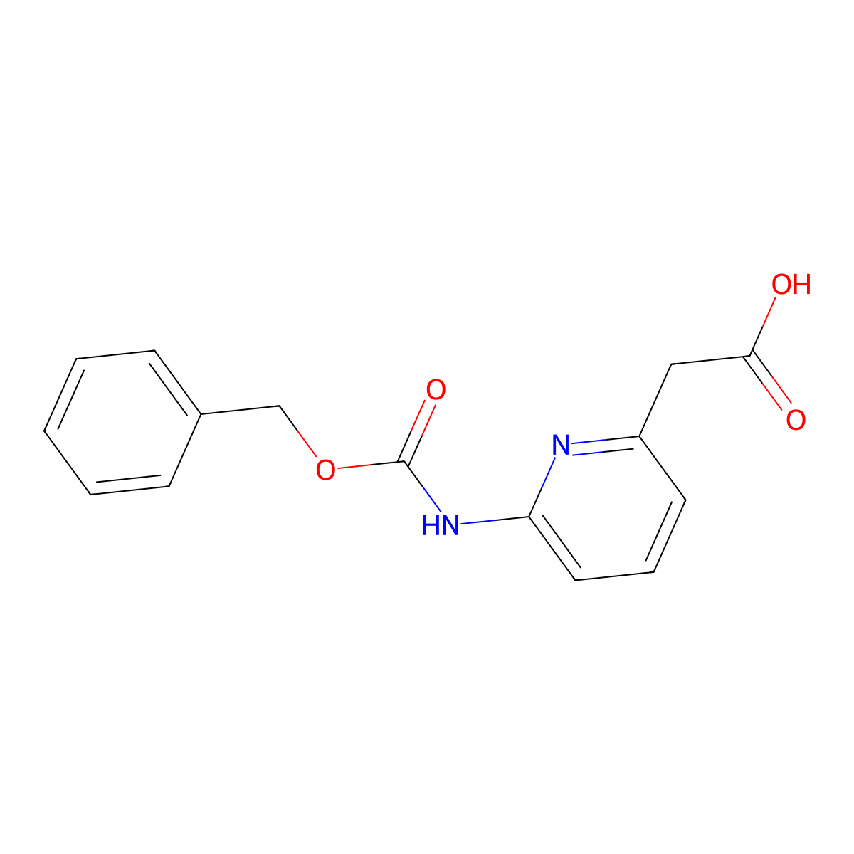 2-(6-{[(Benzyloxy)carbonyl]amino}pyridin-2-yl)acetic acid molecular structure, CAS 2287311-27-5