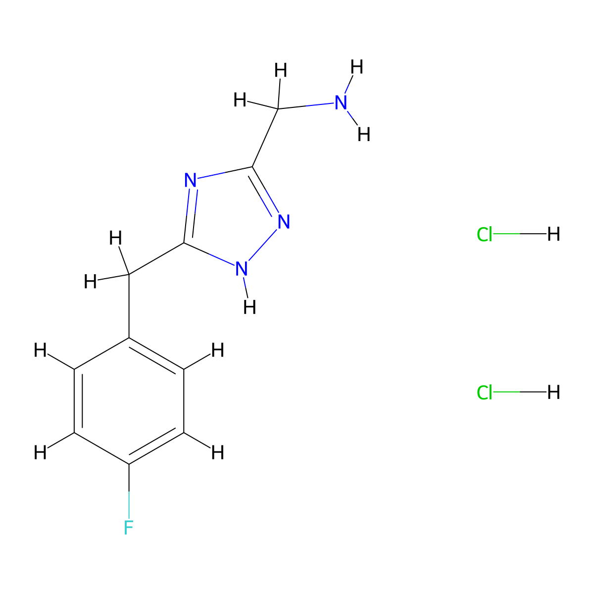 {5-[(4-fluorophenyl)methyl]-4H-1,2,4-triazol-3-yl}methanamine dihydrochloride molecular structure, CAS 2287311-77-5