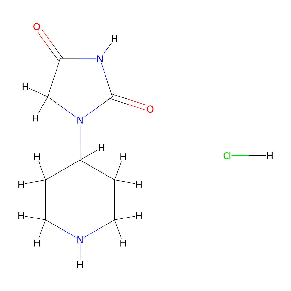 1-Piperidin-4-ylimidazolidine-2,4-dione;hydrochloride molecular structure, CAS 2287311-88-8