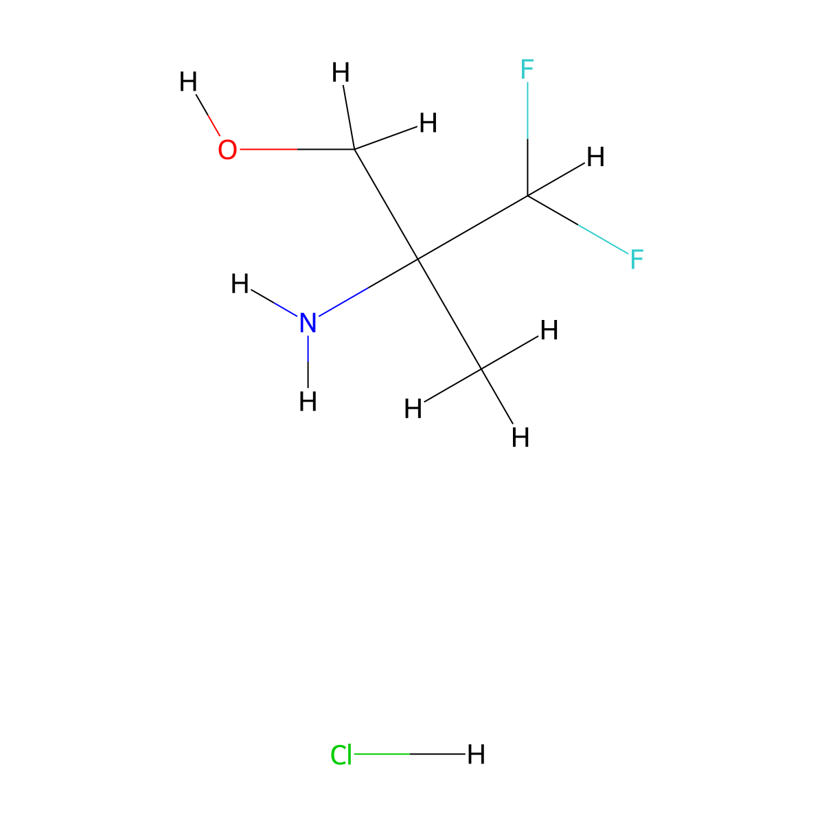 2-Amino-3,3-difluoro-2-methylpropan-1-ol hydrochloride molecular structure, CAS 2287312-36-9