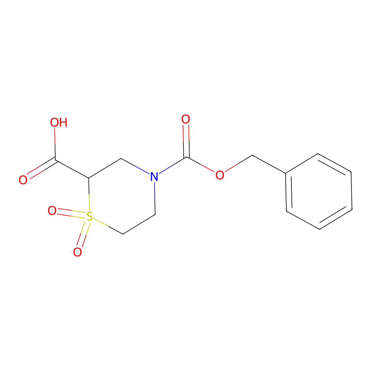 1,1-Dioxo-1l6-thiomorpholine-2,4-dicarboxylic acid 4-benzyl ester molecular structure, CAS 2287312-40-5
