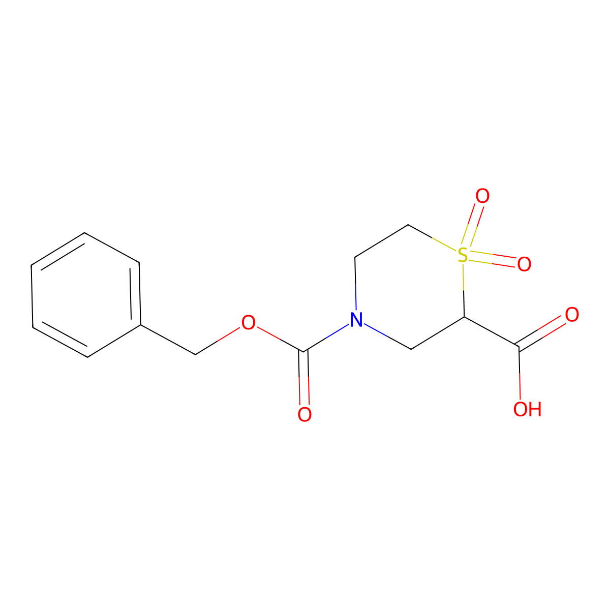 1,1-Dioxo-1l6-thiomorpholine-2,4-dicarboxylic acid 4-benzyl ester molecular structure, CAS 2287312-40-5