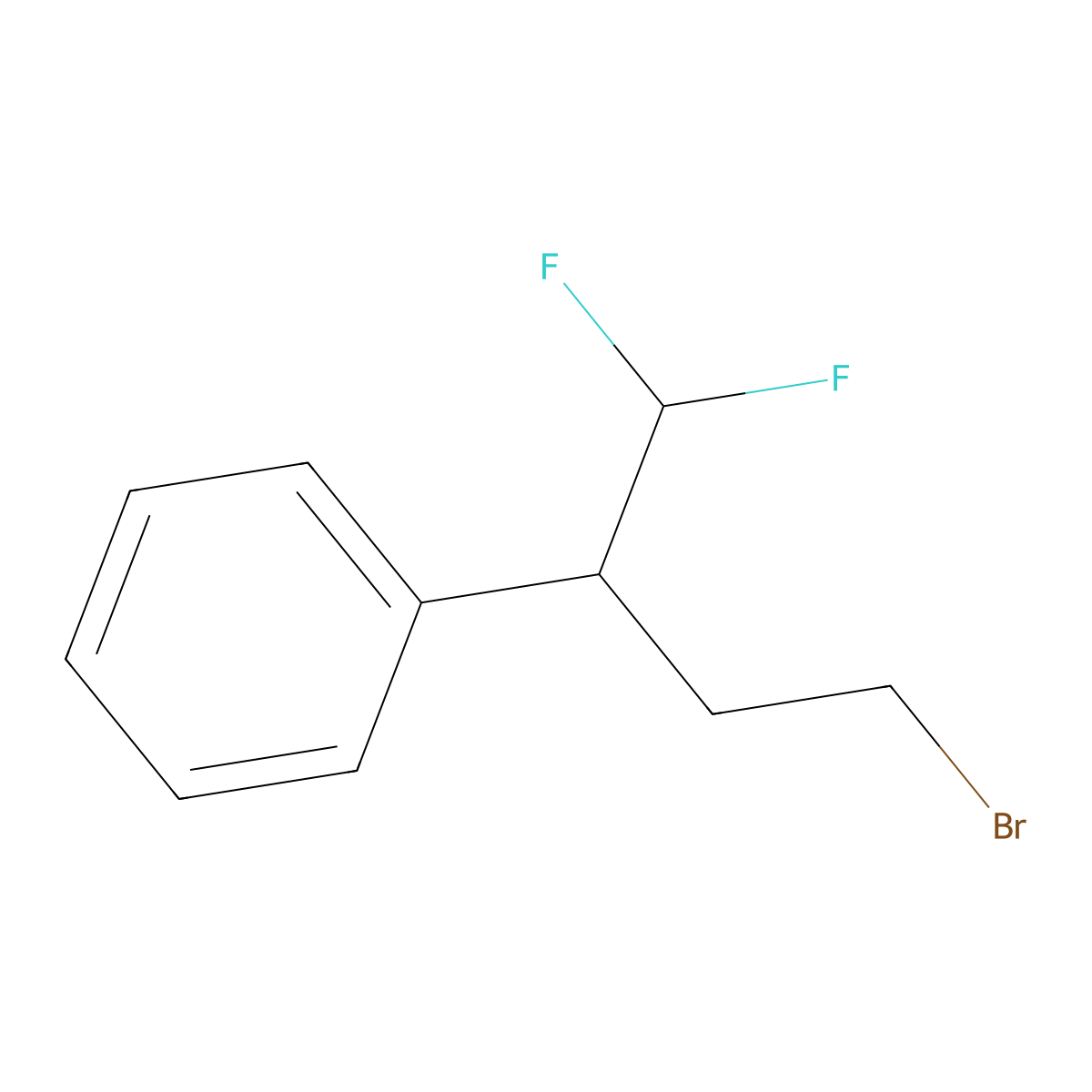 (4-Bromo-1,1-difluorobutan-2-yl)benzene molecular structure, CAS 2287312-66-5