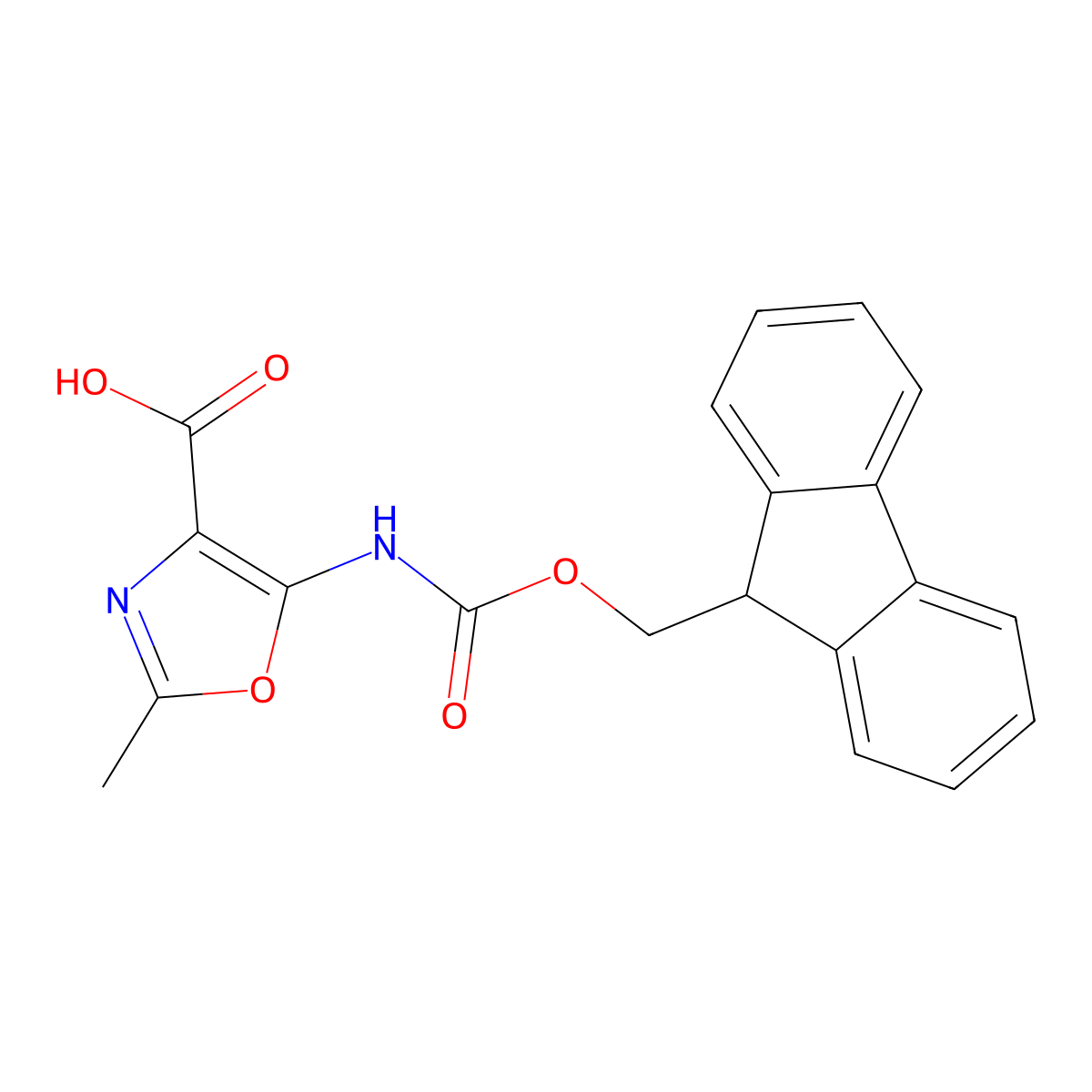 5-({[(9H-fluoren-9-yl)methoxy]carbonyl}amino)-2-methyl-1,3-oxazole-4-carboxylic acid molecular structure, CAS 2287312-73-4