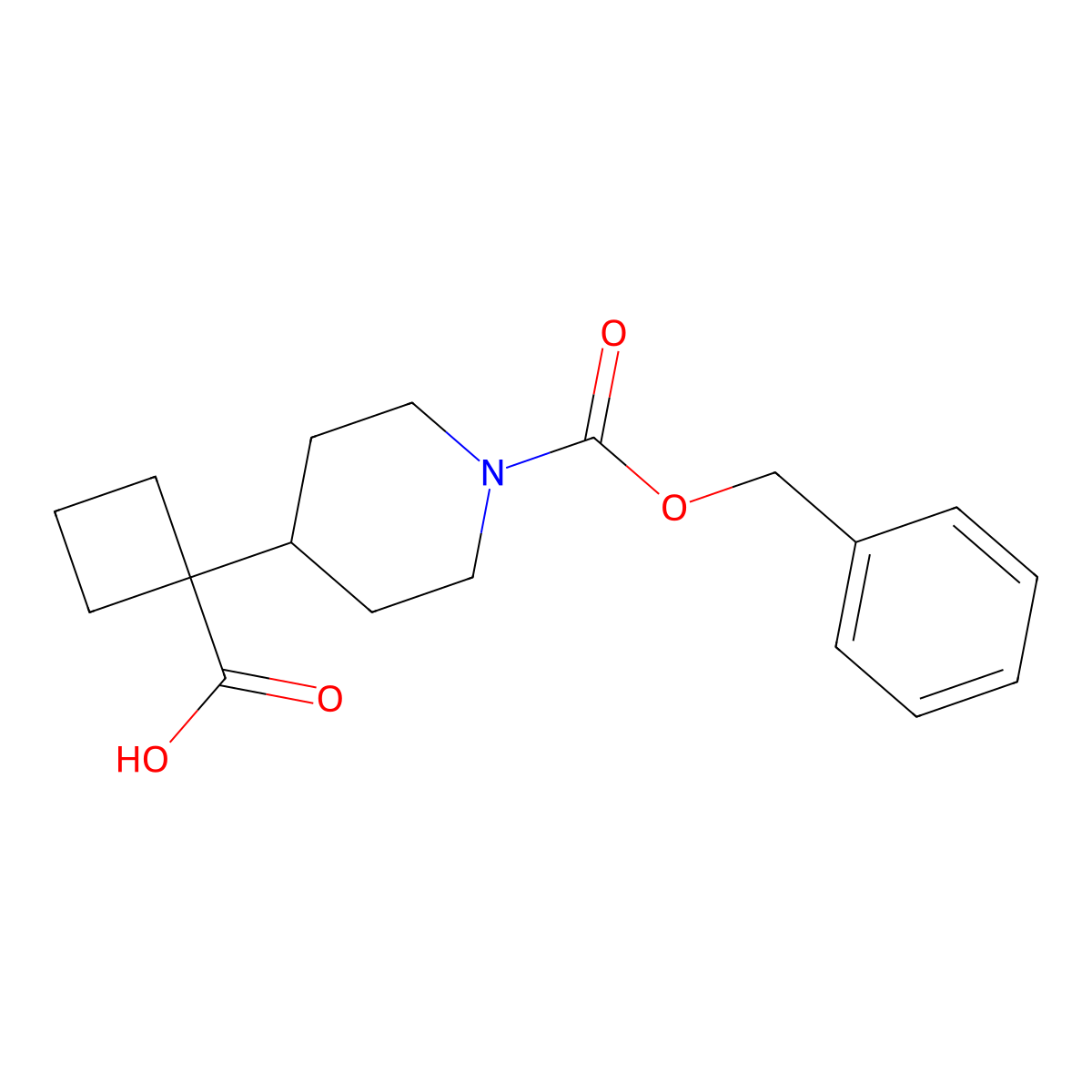 1-{1-[(Benzyloxy)carbonyl]piperidin-4-yl}cyclobutane-1-carboxylic acid molecular structure, CAS 2287312-78-9