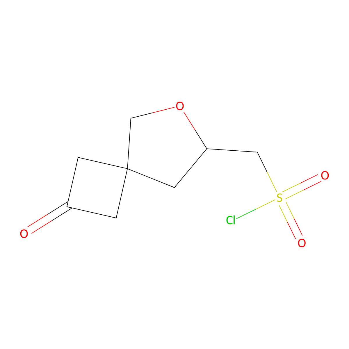 {2-Oxo-6-oxaspiro[3.4]octan-7-yl}methanesulfonyl chloride molecular structure, CAS 2287312-80-3