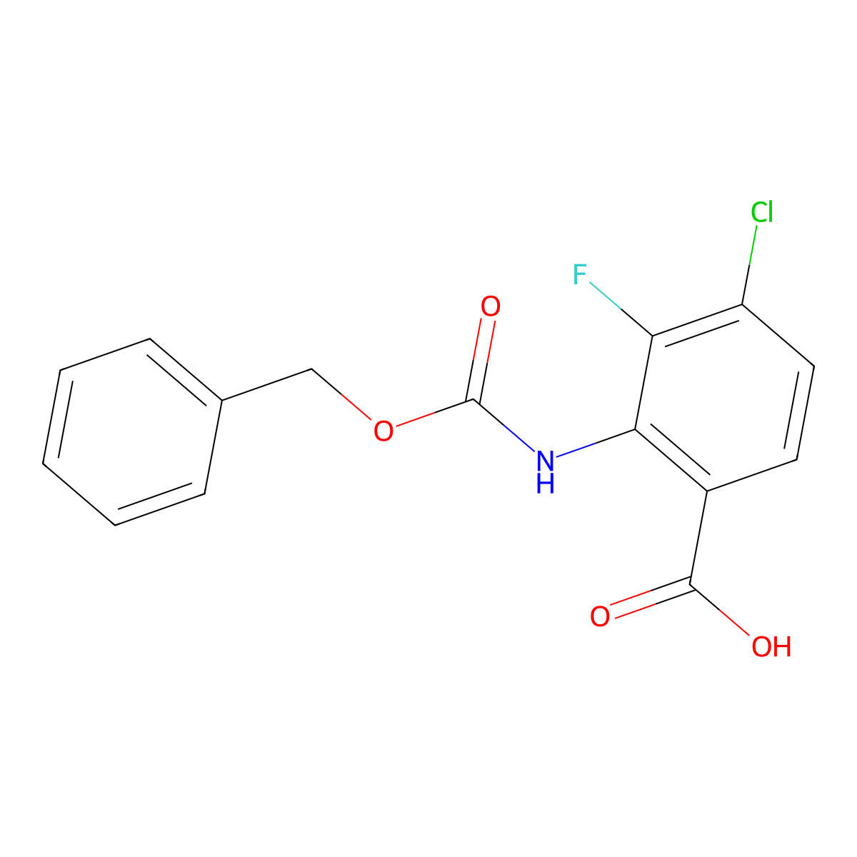 2-{[(Benzyloxy)carbonyl]amino}-4-chloro-3-fluorobenzoic acid molecular structure, CAS 2287313-10-2