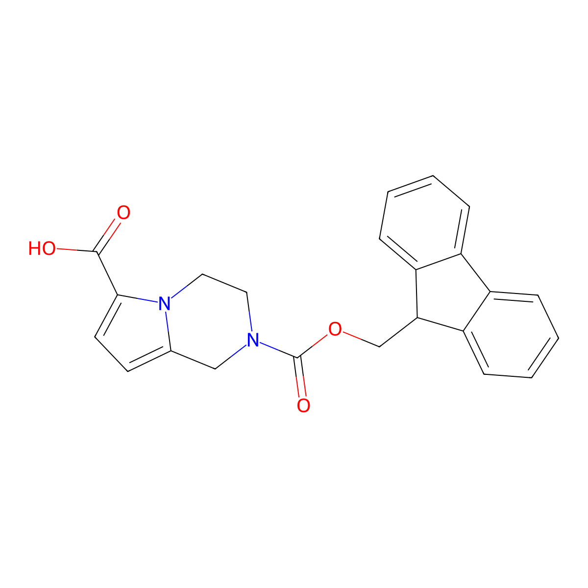 2-{[(9H-fluoren-9-yl)methoxy]carbonyl}-1H,2H,3H,4H-pyrrolo[1,2-a]pyrazine-6-carboxylic acid molecular structure, CAS 2287313-20-4
