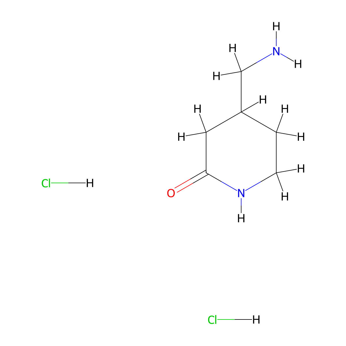 4-(Aminomethyl)piperidin-2-one dihydrochloride molecular structure, CAS 2287313-30-6