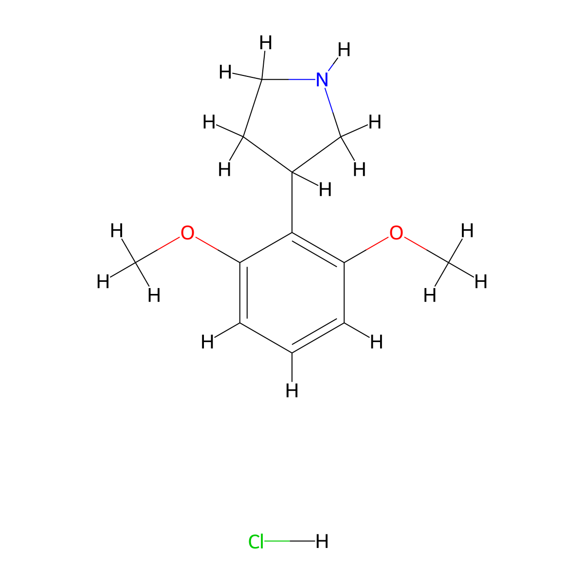 3-(2,6-Dimethoxyphenyl)pyrrolidine hydrochloride molecular structure, CAS 2287313-51-1
