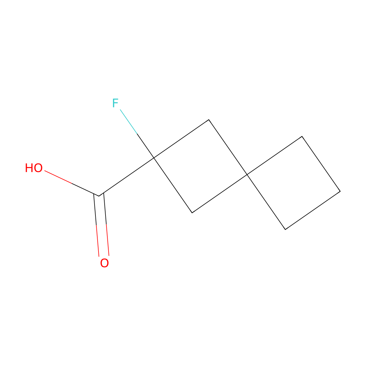 2-Fluorospiro(3.3)heptane-2-carboxylic acid molecular structure, CAS 2287313-60-2