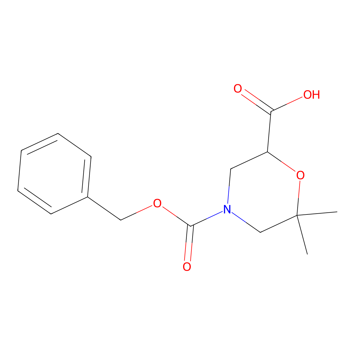 4-[(Benzyloxy)carbonyl]-6,6-dimethylmorpholine-2-carboxylic acid molecular structure, CAS 2287313-61-3