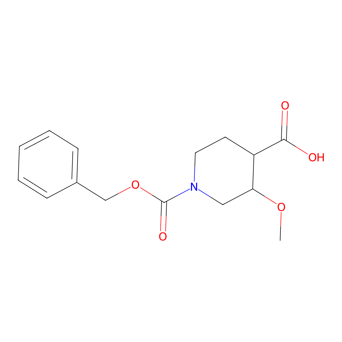 1-[(Benzyloxy)carbonyl]-3-methoxypiperidine-4-carboxylic acid molecular structure, CAS 2287313-67-9