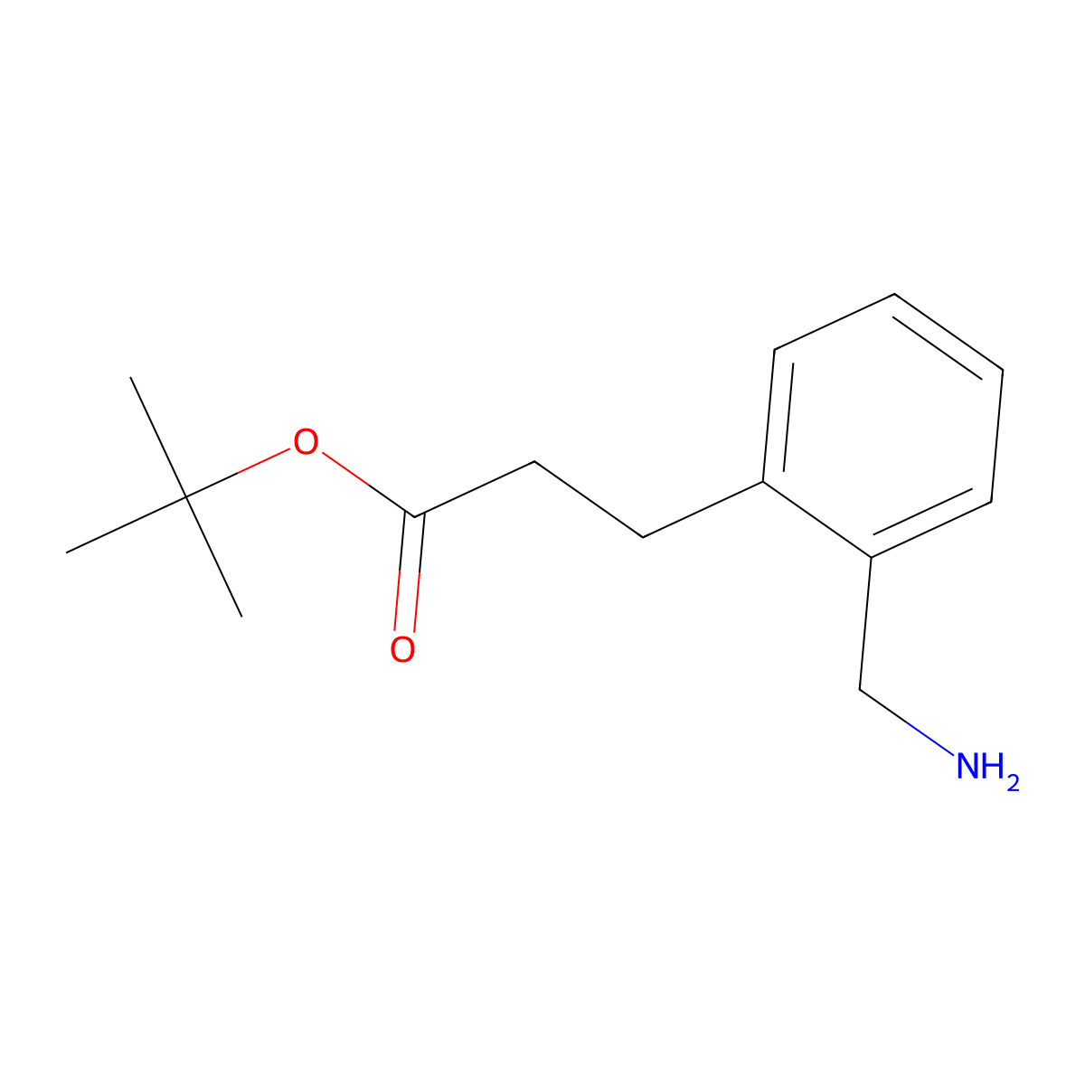 Tert-butyl 3-[2-(aminomethyl)phenyl]propanoate molecular structure, CAS 2287313-77-1