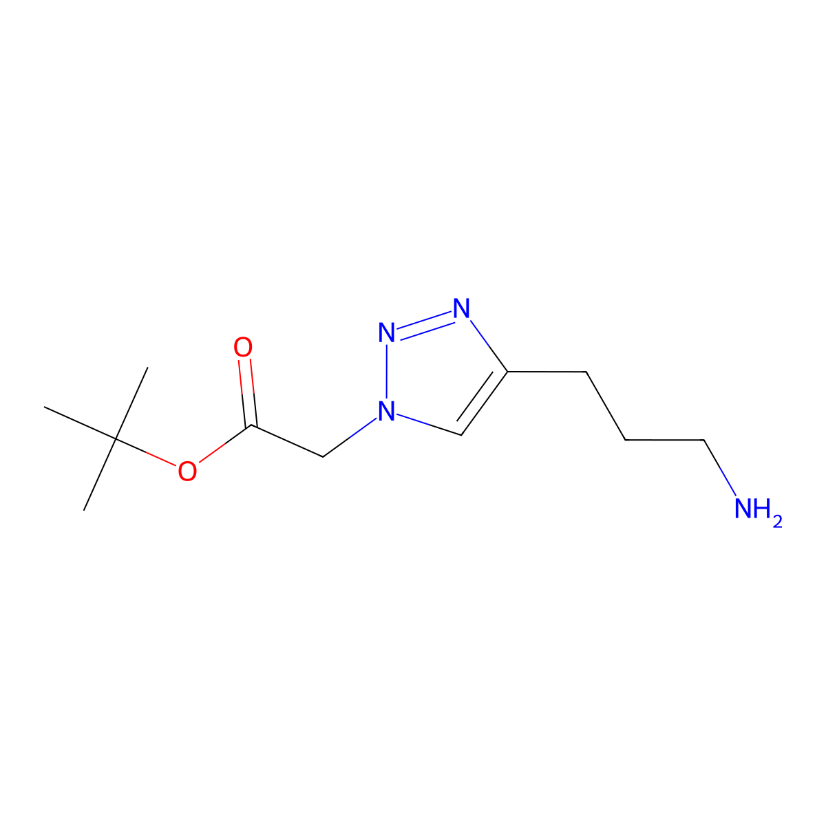 tert-butyl 2-[4-(3-aminopropyl)-1H-1,2,3-triazol-1-yl]acetate molecular structure, CAS 2287313-81-7