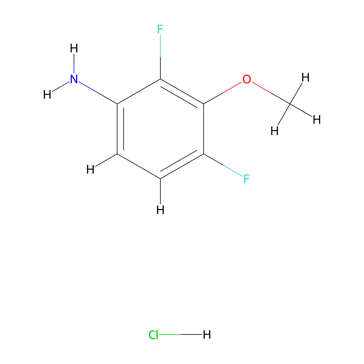 2,4-Difluoro-3-methoxyaniline hydrochloride molecular structure, CAS 2287313-90-8