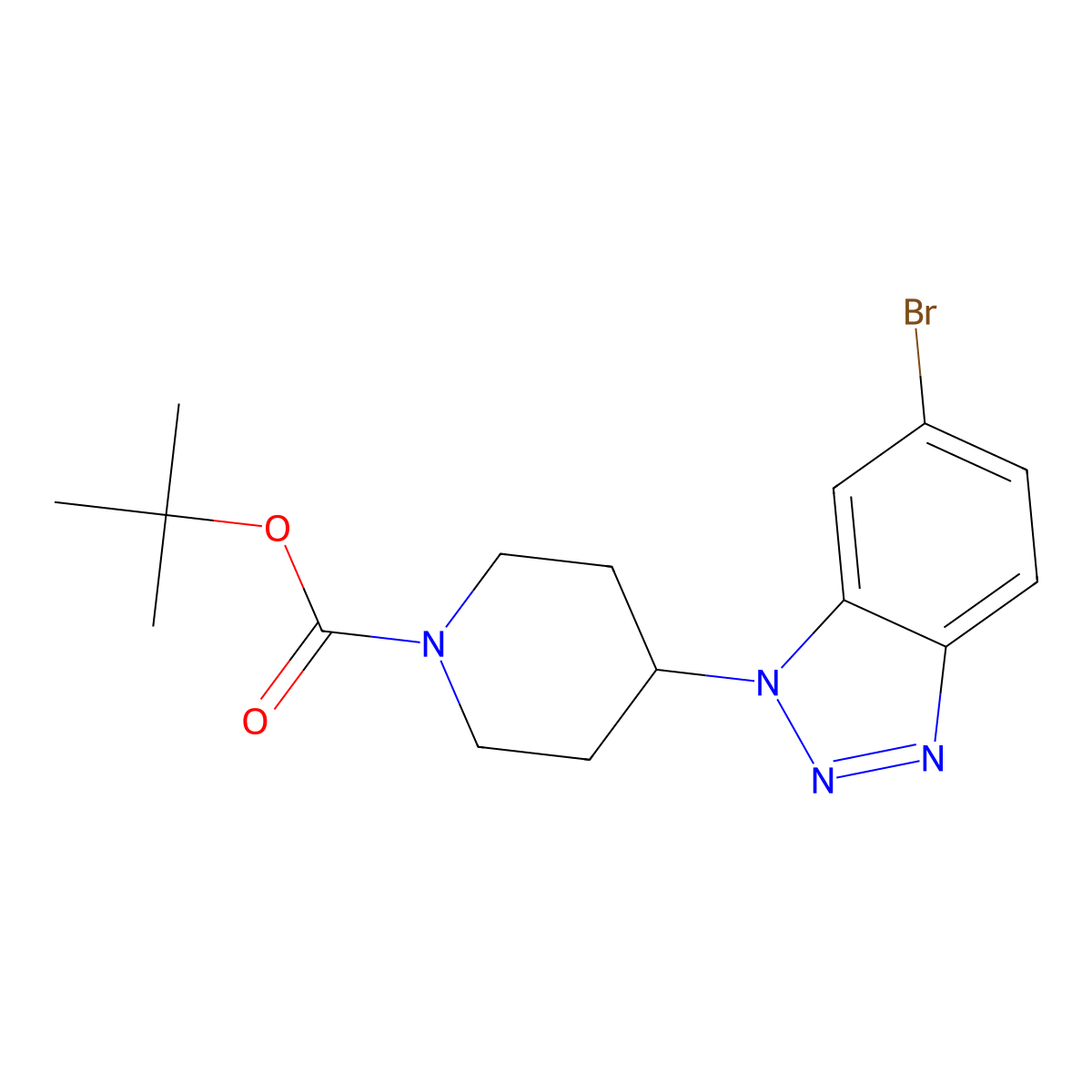 Tert-butyl 4-(6-bromo-1H-benzo[D][1,2,3]triazol-1-YL)piperidine-1-carboxylate molecular structure, CAS 2287314-14-9
