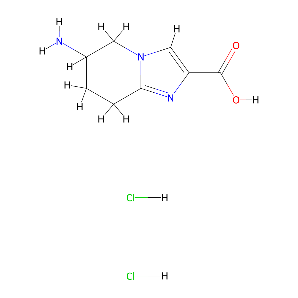 6-amino-5H,6H,7H,8H-imidazo[1,2-a]pyridine-2-carboxylic acid dihydrochloride molecular structure, CAS 2287314-19-4