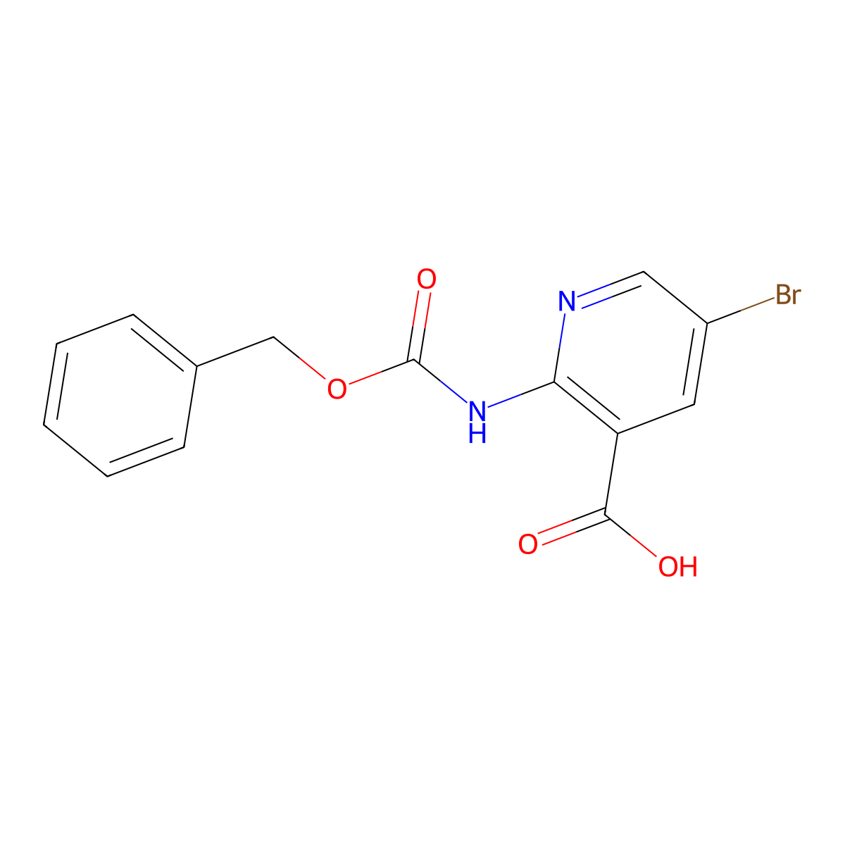 2-{[(Benzyloxy)carbonyl]amino}-5-bromopyridine-3-carboxylic acid molecular structure, CAS 2287314-25-2