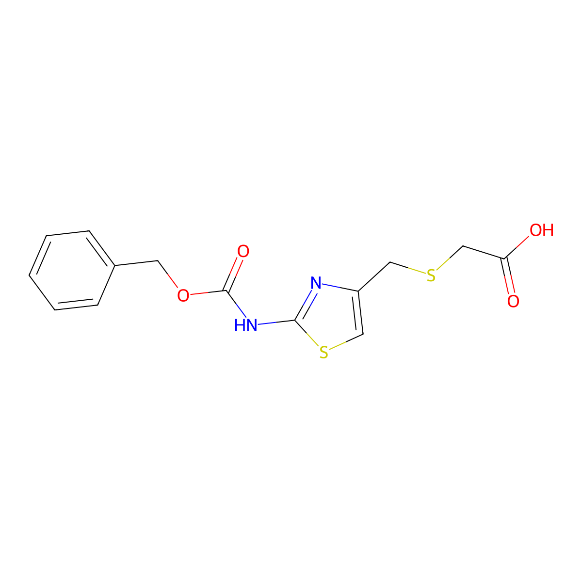 2-{[(2-{[(Benzyloxy)carbonyl]amino}-1,3-thiazol-4-yl)methyl]sulfanyl}acetic acid molecular structure, CAS 2287314-40-1