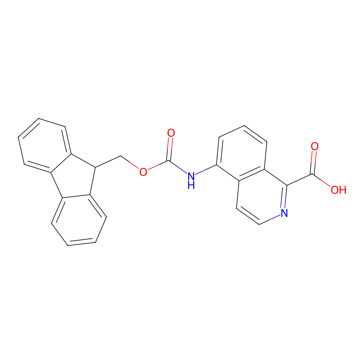 5-({[(9H-fluoren-9-yl)methoxy]carbonyl}amino)isoquinoline-1-carboxylic acid molecular structure, CAS 2287314-46-7