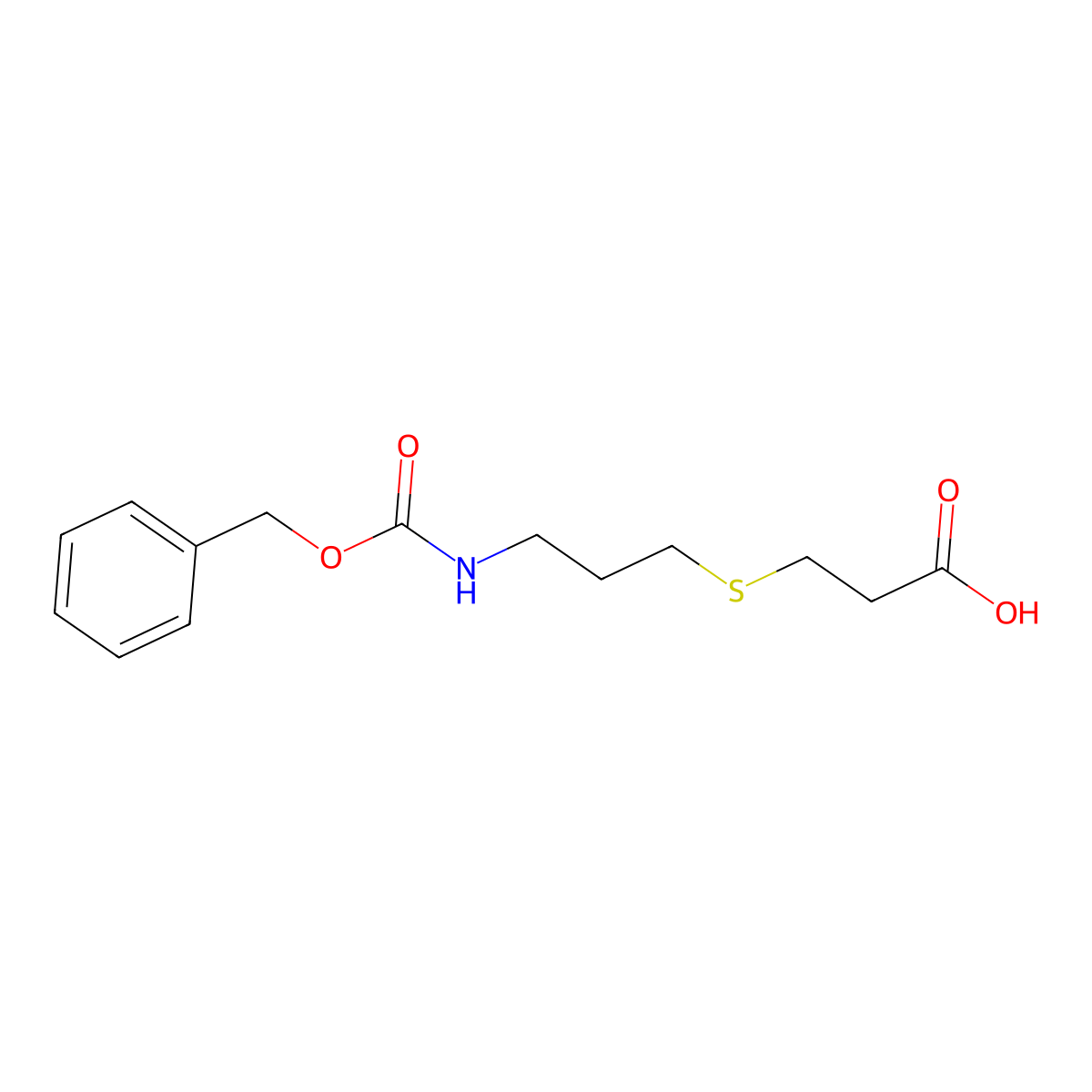 3-[(3-{[(Benzyloxy)carbonyl]amino}propyl)sulfanyl]propanoic acid molecular structure, CAS 2287315-18-6