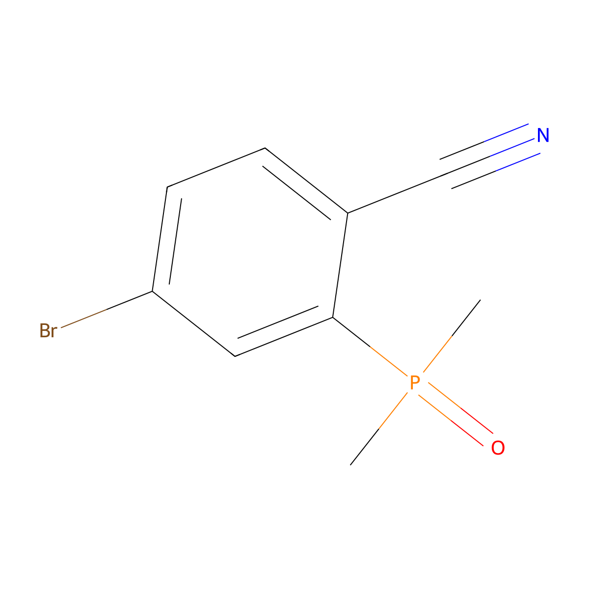 4-Bromo-2-(dimethylphosphoryl)benzonitrile molecular structure, CAS 2287315-21-1