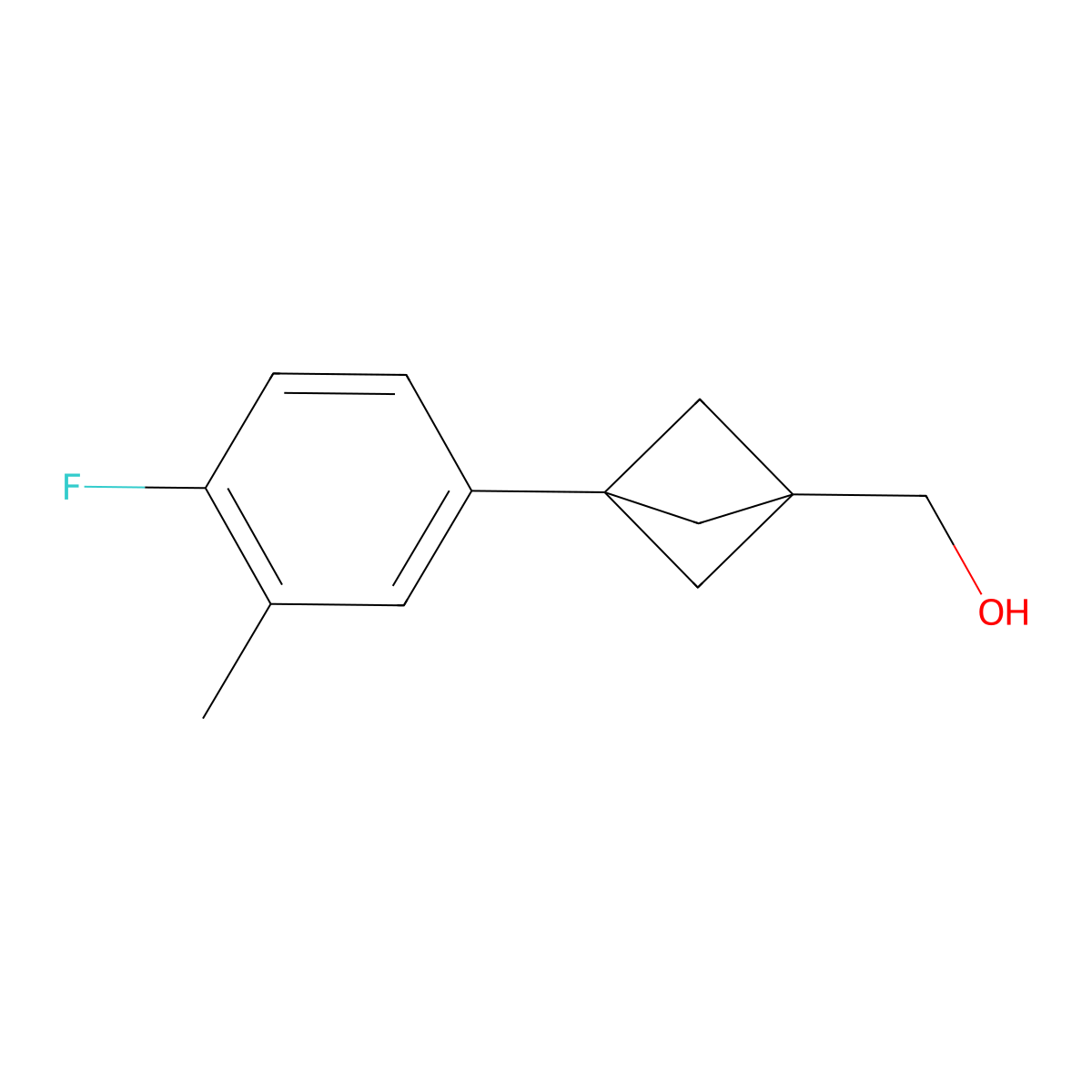[3-(4-Fluoro-3-methylphenyl)bicyclo[1.1.1]pentan-1-yl]methanol molecular structure, CAS 2287315-45-9