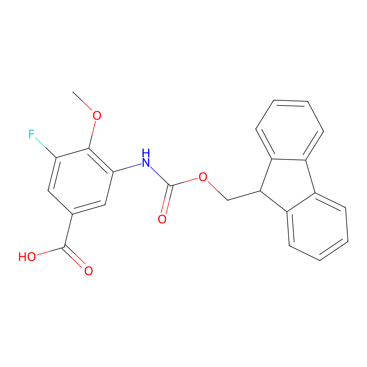 3-({[(9H-fluoren-9-yl)methoxy]carbonyl}amino)-5-fluoro-4-methoxybenzoic acid molecular structure, CAS 2287315-66-4
