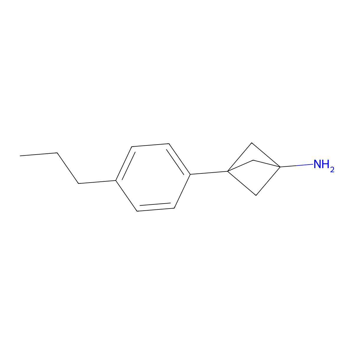3-(4-Propylphenyl)bicyclo[1.1.1]pentan-1-amine molecular structure, CAS 2287315-68-6