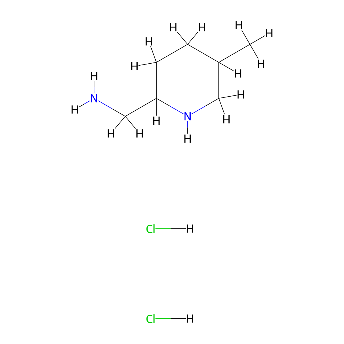 (5-Methylpiperidin-2-yl)methanamine dihydrochloride molecular structure, CAS 2287315-73-3