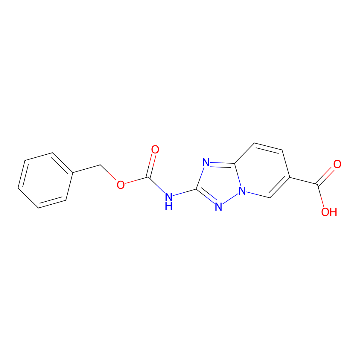 2-{[(Benzyloxy)carbonyl]amino}-[1,2,4]triazolo[1,5-a]pyridine-6-carboxylic acid molecular structure, CAS 2287315-77-7