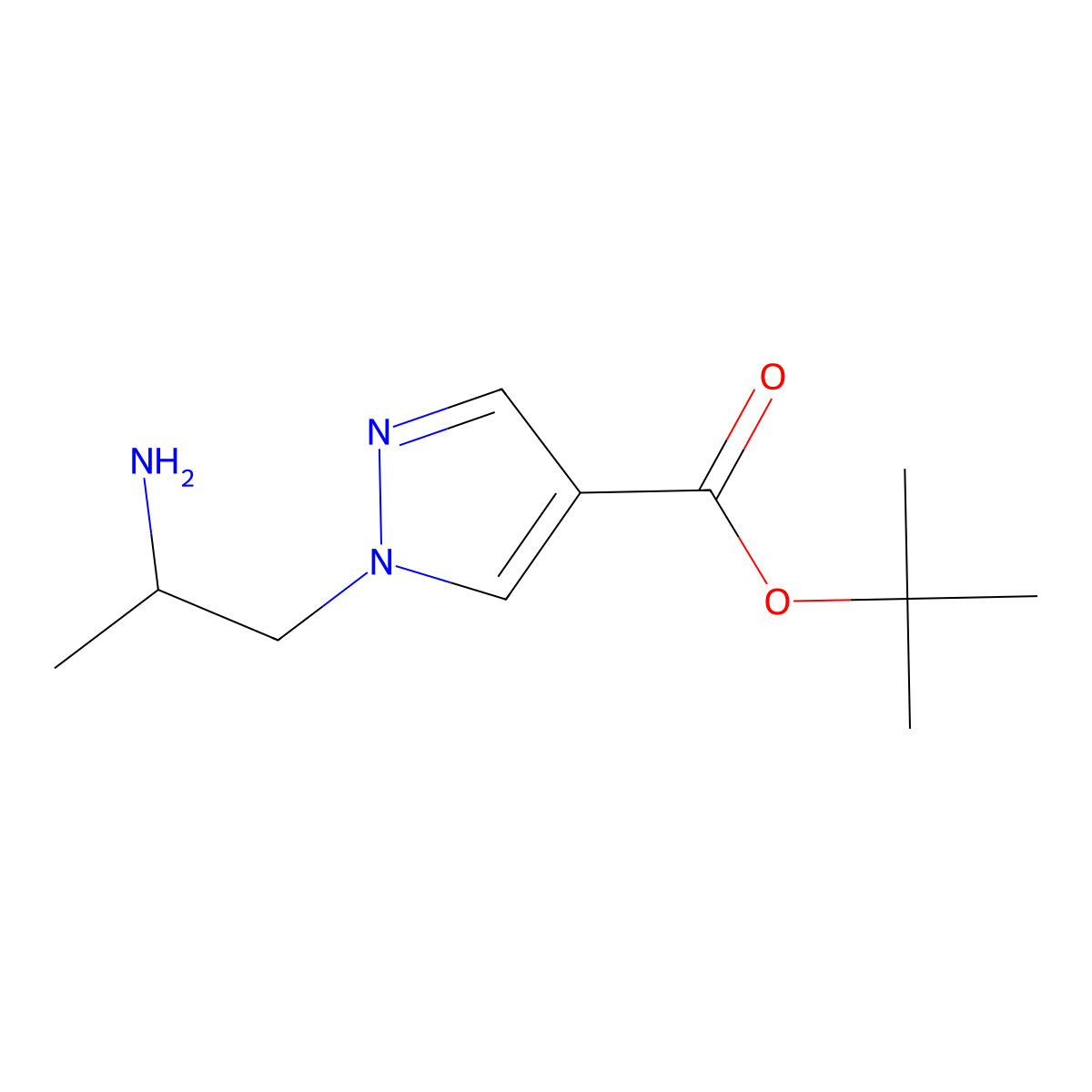 tert-butyl 1-(2-aminopropyl)-1H-pyrazole-4-carboxylate molecular structure, CAS 2287315-83-5