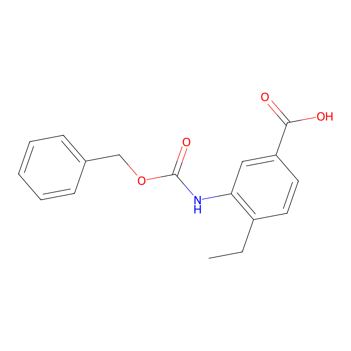 3-{[(Benzyloxy)carbonyl]amino}-4-ethylbenzoic acid molecular structure, CAS 2287315-94-8