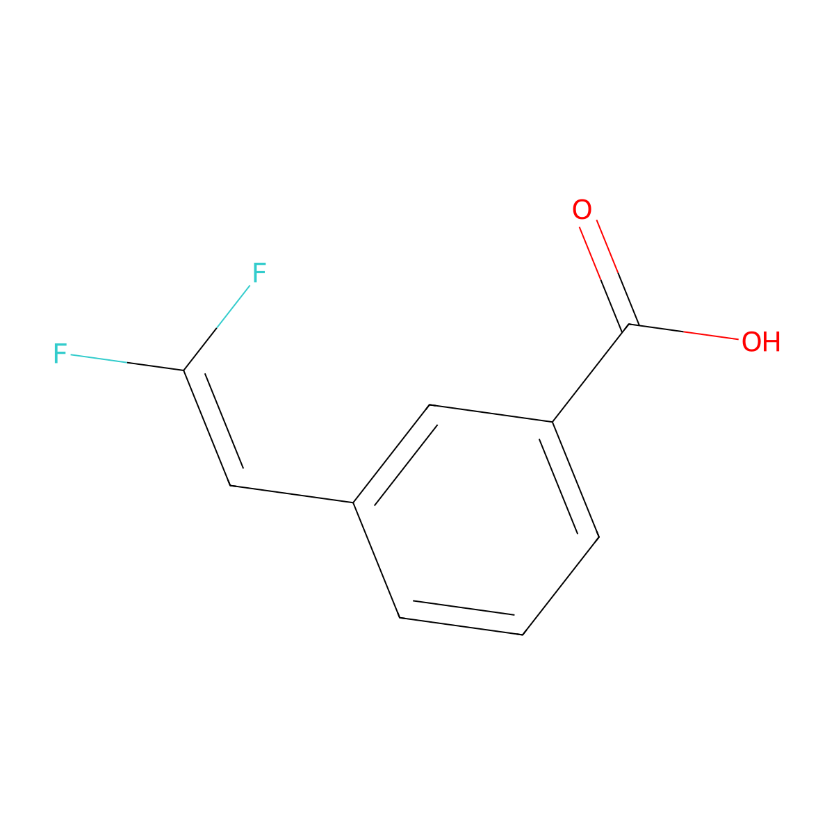 3-(2,2-Difluoroethenyl)benzoic acid molecular structure, CAS 2287315-95-9