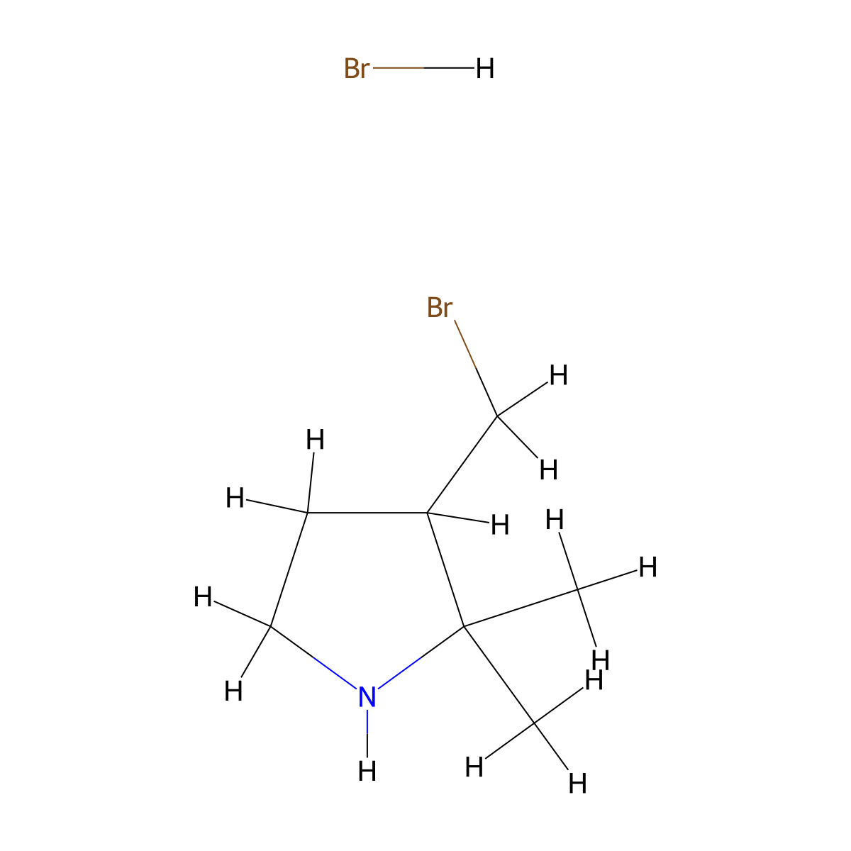 3-(Bromomethyl)-2,2-dimethylpyrrolidinehydrobromide molecular structure, CAS 2287316-01-0