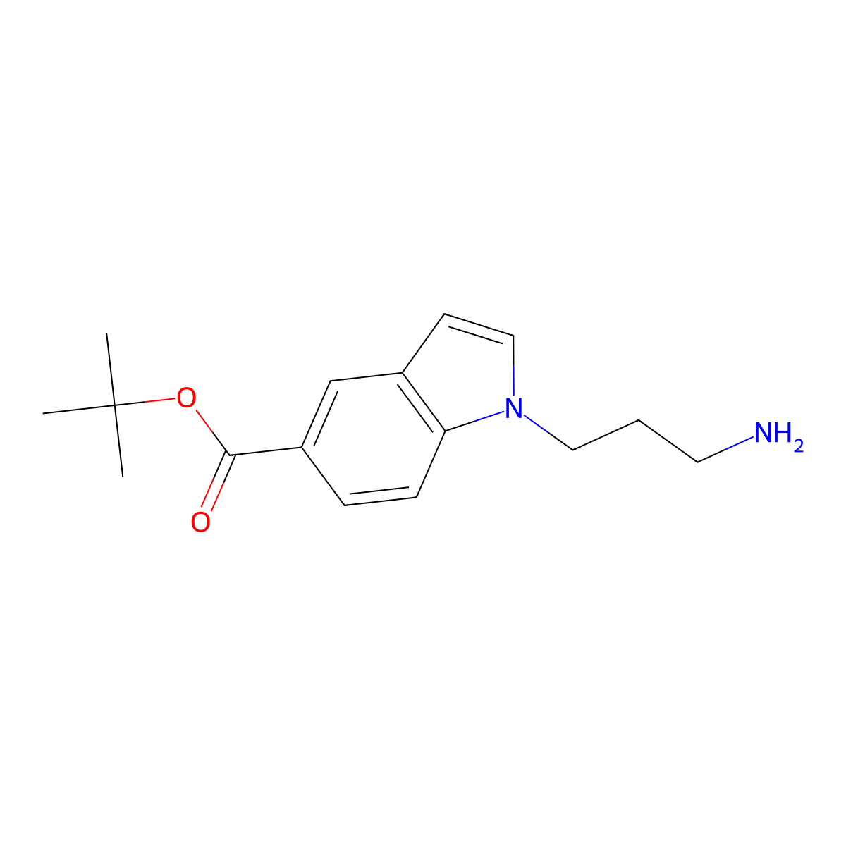 tert-butyl 1-(3-aminopropyl)-1H-indole-5-carboxylate molecular structure, CAS 2287316-03-2
