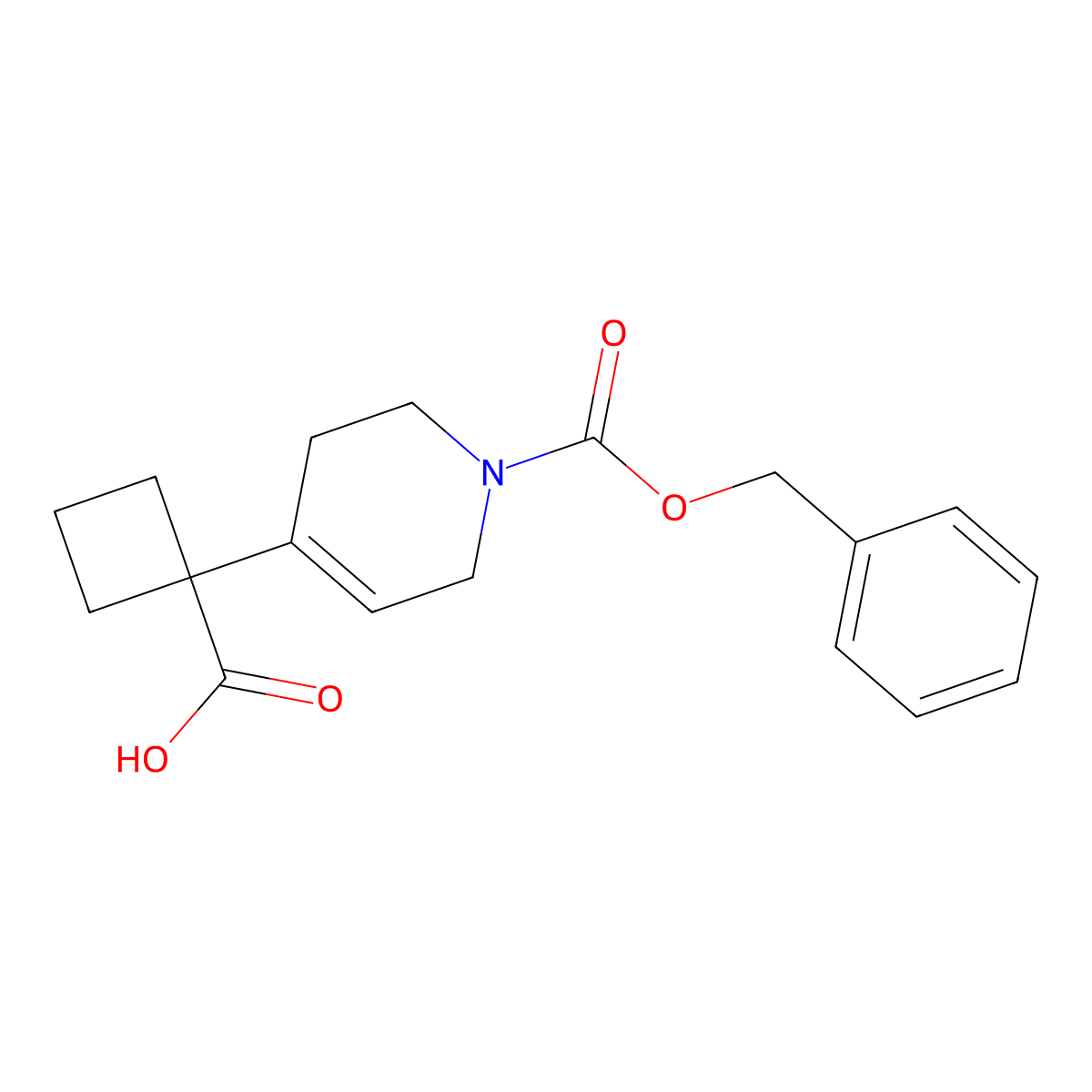 1-{1-[(Benzyloxy)carbonyl]-1,2,3,6-tetrahydropyridin-4-yl}cyclobutane-1-carboxylic acid molecular structure, CAS 2287316-22-5
