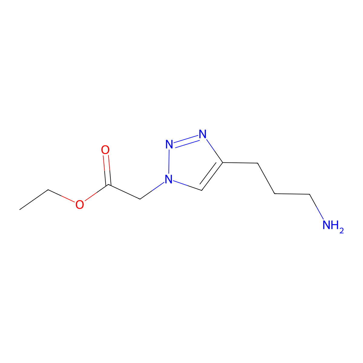 ethyl 2-[4-(3-aminopropyl)-1H-1,2,3-triazol-1-yl]acetate molecular structure, CAS 2287316-31-6