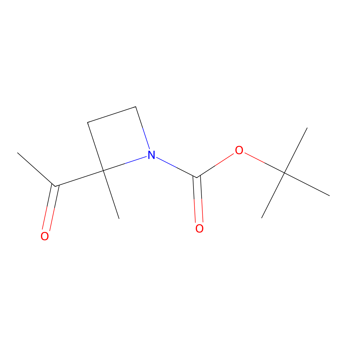 Tert-butyl 2-acetyl-2-methylazetidine-1-carboxylate molecular structure, CAS 2287316-44-1