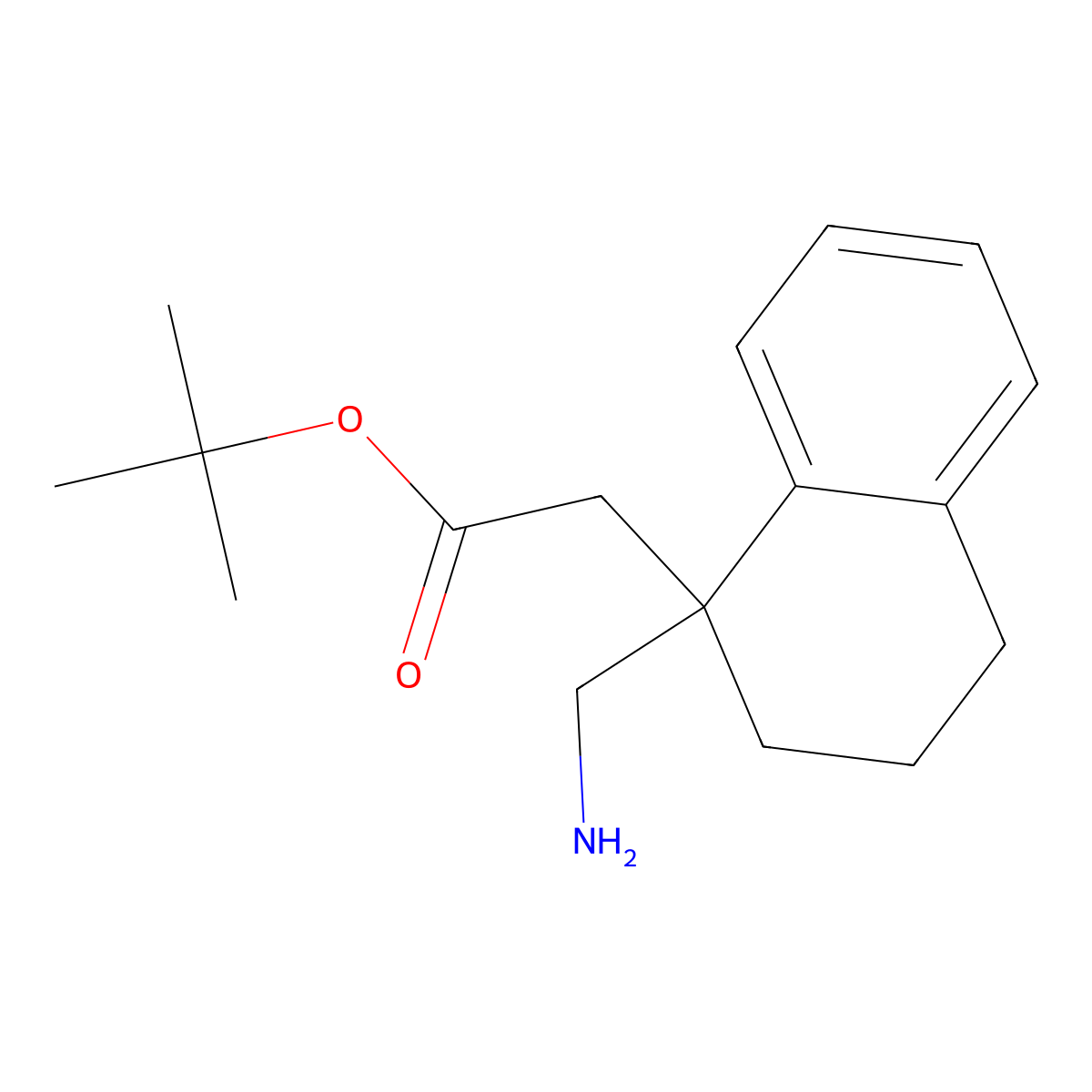 Tert-butyl 2-[1-(aminomethyl)-1,2,3,4-tetrahydronaphthalen-1-yl]acetate molecular structure, CAS 2287316-52-1